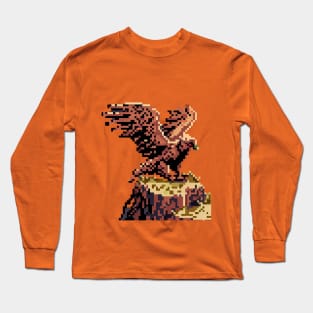 A griffin perched on a cliff pixel art Long Sleeve T-Shirt